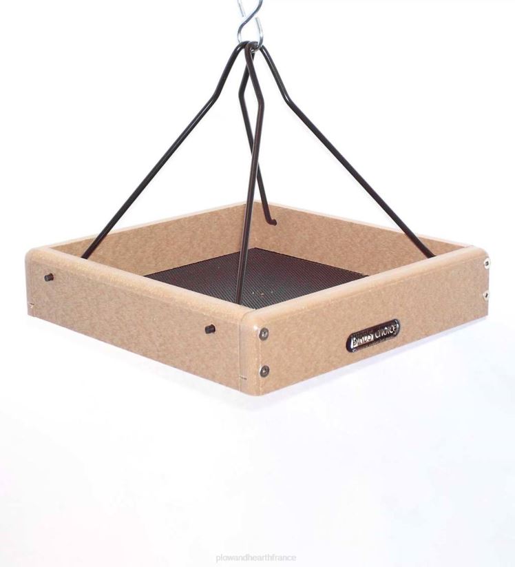 Plow & Hearth cour et jardin Mangeoire à oiseaux à plateforme suspendue en bois de poly-bois recyclé 0BNZ761