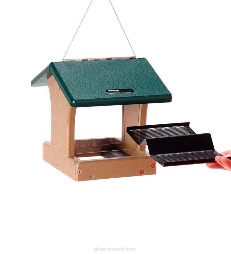 Plow & Hearth cour et jardin Mangeoire à oiseaux à trémie à 2 côtés en polybois recyclé 0BNZ764