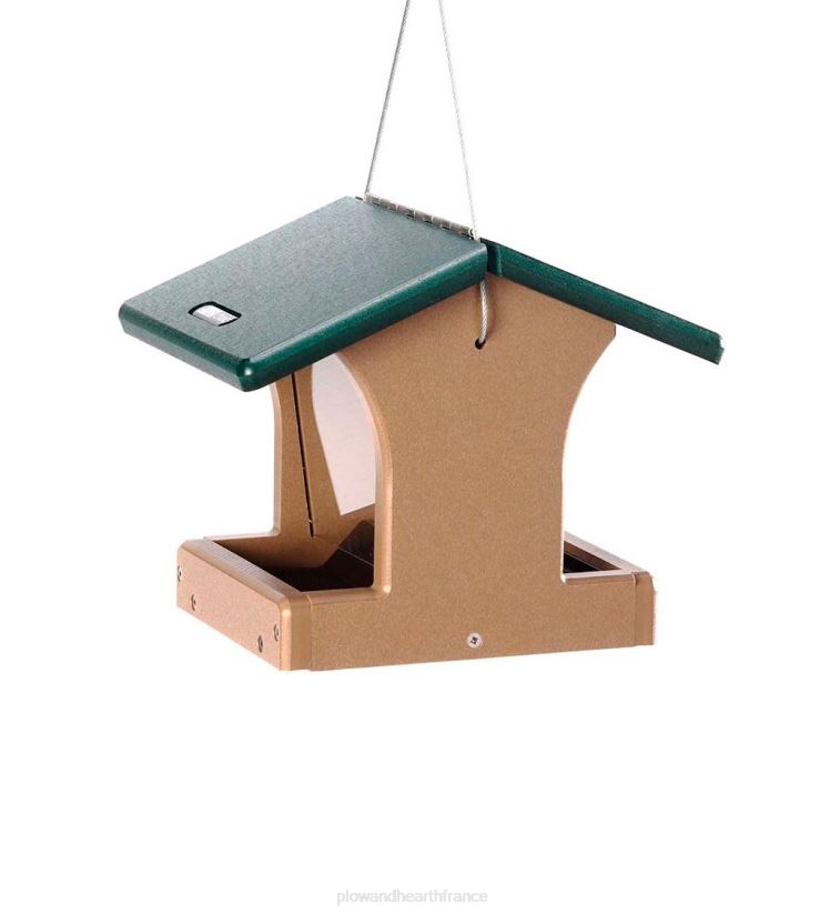 Plow & Hearth cour et jardin Mangeoire à oiseaux à trémie à 2 côtés en polybois recyclé 0BNZ764