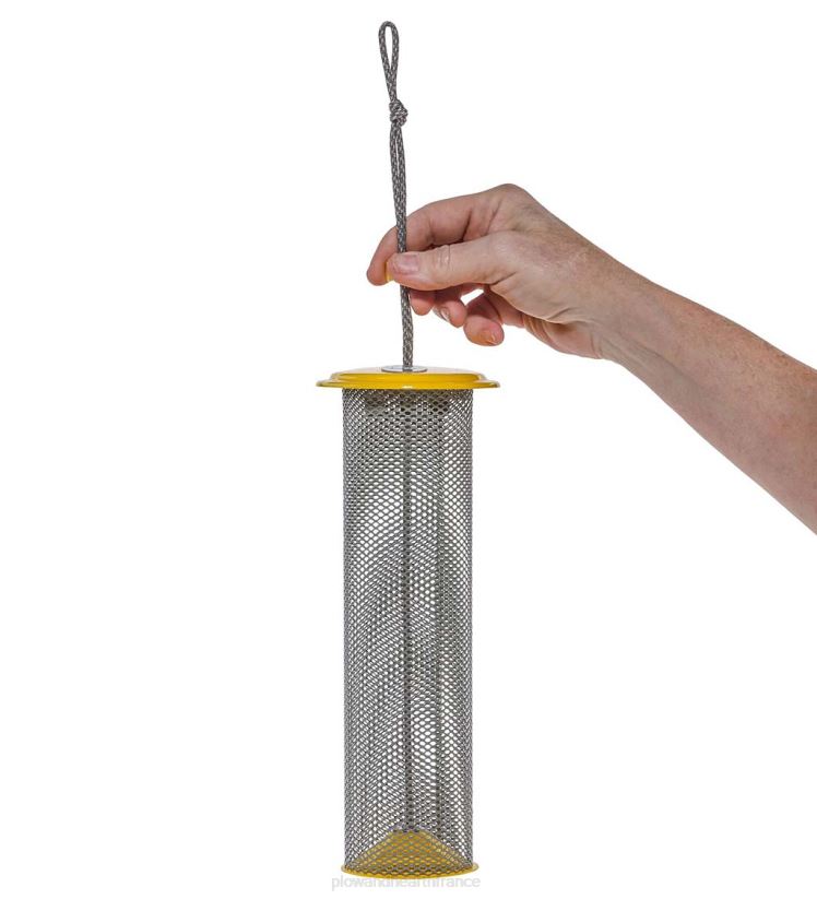 Plow & Hearth cour et jardin Mangeoire à pinsons en tube à maille magnétique - bleu 0BNZ800