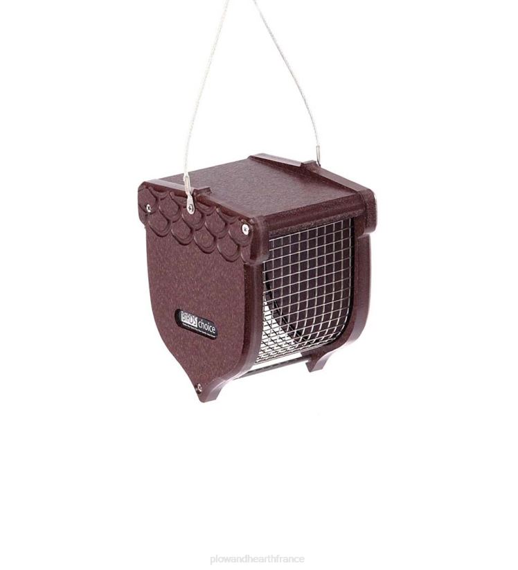 Plow & Hearth cour et jardin Mangeoire pour oiseaux en forme de gland en poly-bois recyclé - marron 0BNZ807