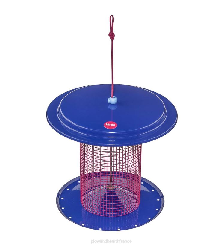 Plow & Hearth cour et jardin grande mangeoire à oiseaux en métal pour graines de tournesol - bleu 0BNZ777