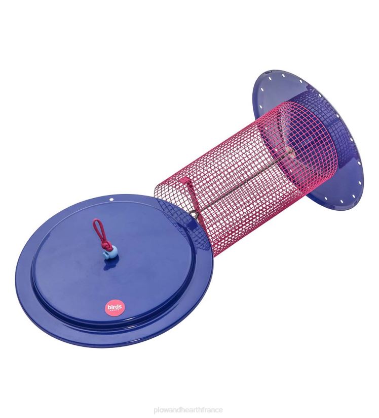 Plow & Hearth cour et jardin grande mangeoire à oiseaux en métal pour graines de tournesol - bleu 0BNZ777