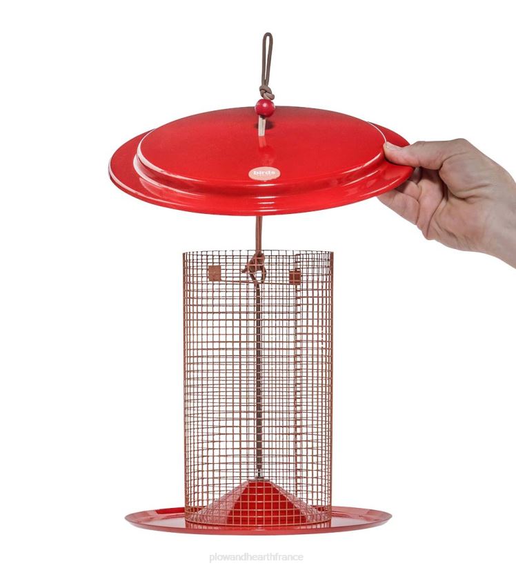 Plow & Hearth cour et jardin grande mangeoire à oiseaux en métal pour graines de tournesol - bleu 0BNZ777