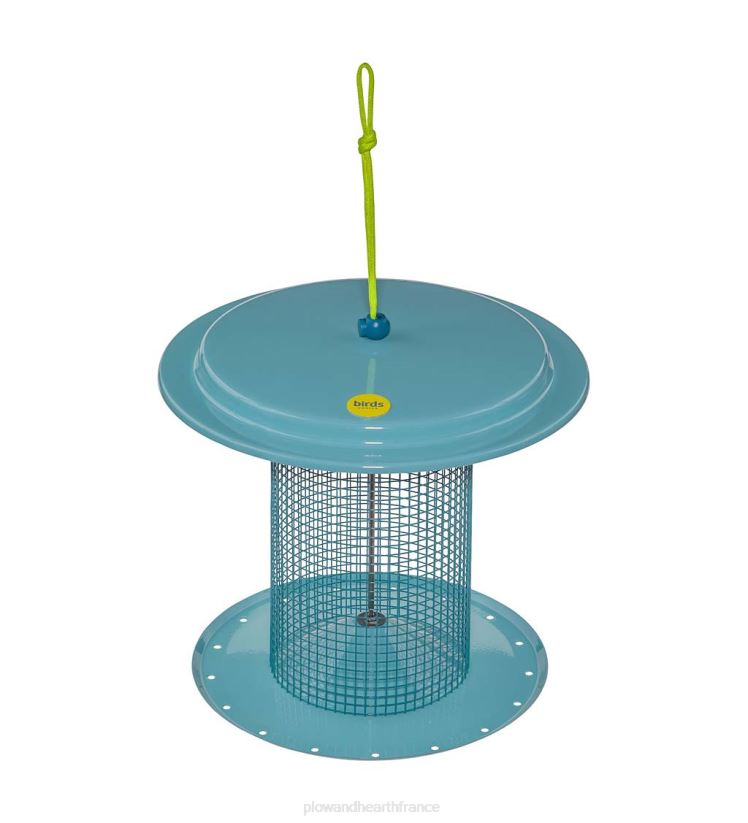 Plow & Hearth cour et jardin grande mangeoire à oiseaux en métal pour graines de tournesol - bleu 0BNZ777