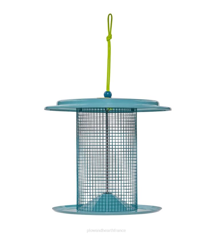 Plow & Hearth cour et jardin grande mangeoire à oiseaux en métal pour graines de tournesol - bleu 0BNZ777
