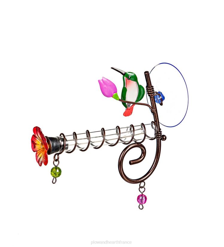 Plow & Hearth cour et jardin mangeoire à colibris florale montée sur fenêtre 0BNZ787