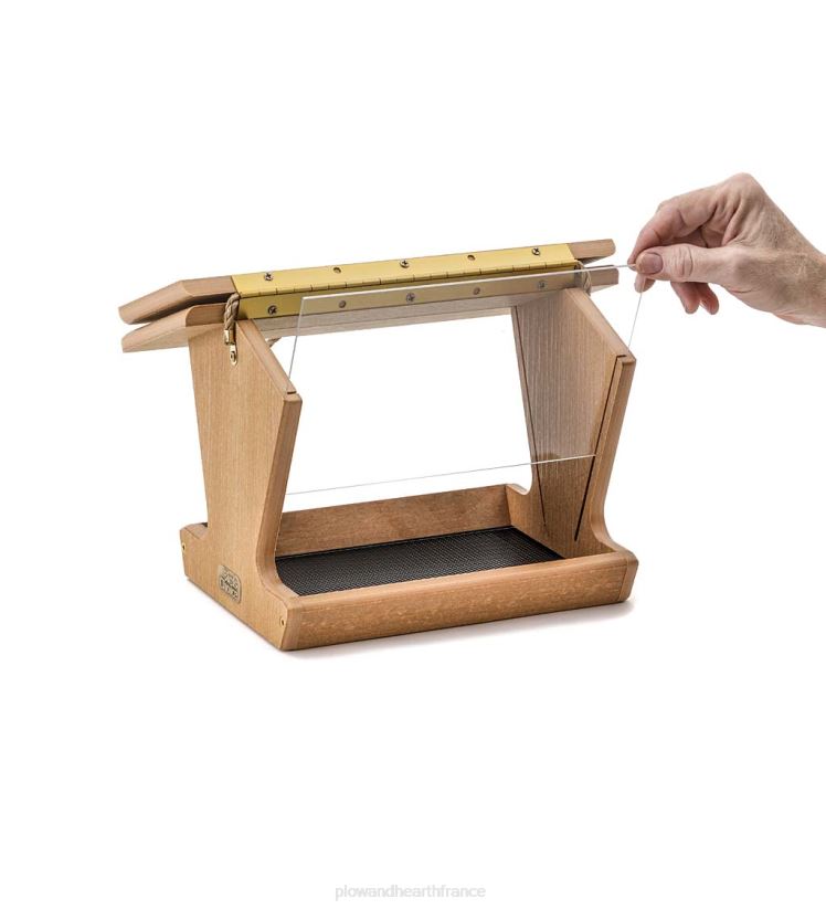 Plow & Hearth cour et jardin mangeoire à oiseaux de style trémie en bois de poly recyclé 0BNZ785