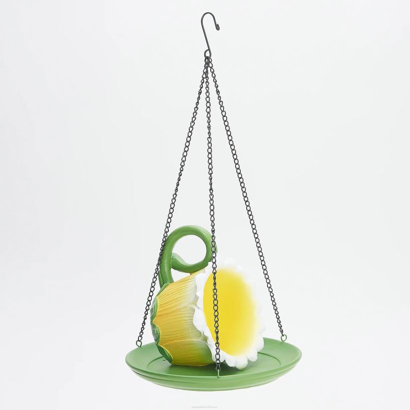 Plow & Hearth cour et jardin mangeoire à oiseaux en résine, jaune 0BNZ788