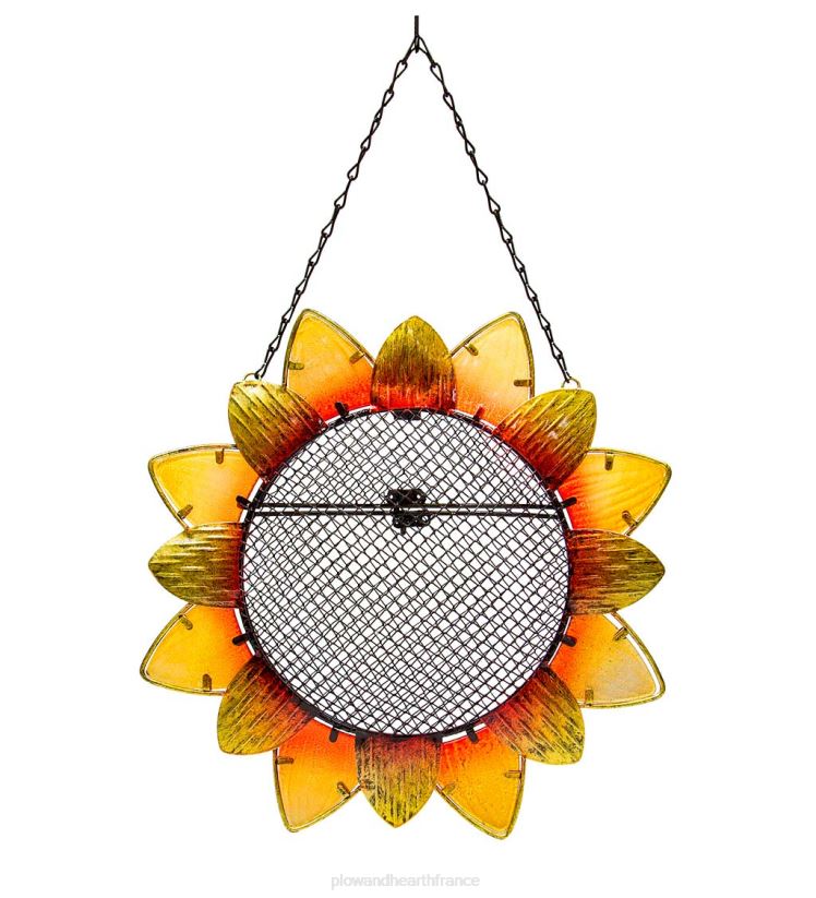 Plow & Hearth cour et jardin mangeoire à oiseaux tournesol en verre et métal 0BNZ742