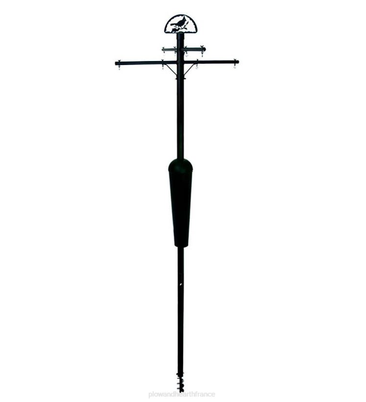 Plow & Hearth cour et jardin présentoir de mangeoire à oiseaux et support pour plantes avec bouchon d'écureuil résistant aux intempéries - bronze 0BNZ760