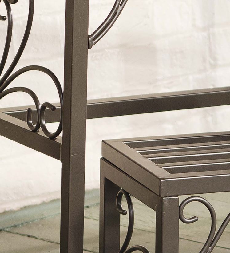 Plow & Hearth cour et jardin Supports d'usine en métal gigognes avec volutes, ensemble de trois 0BNZ912