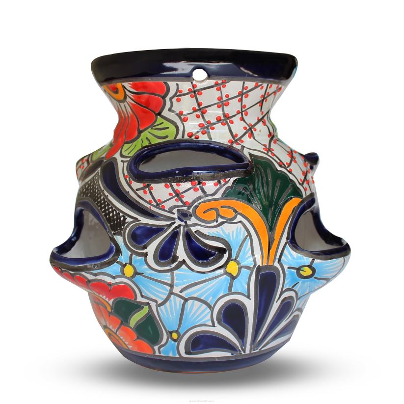 Plow & Hearth cour et jardin grand pot de fraises talavera bleu ciel 0BNZ936