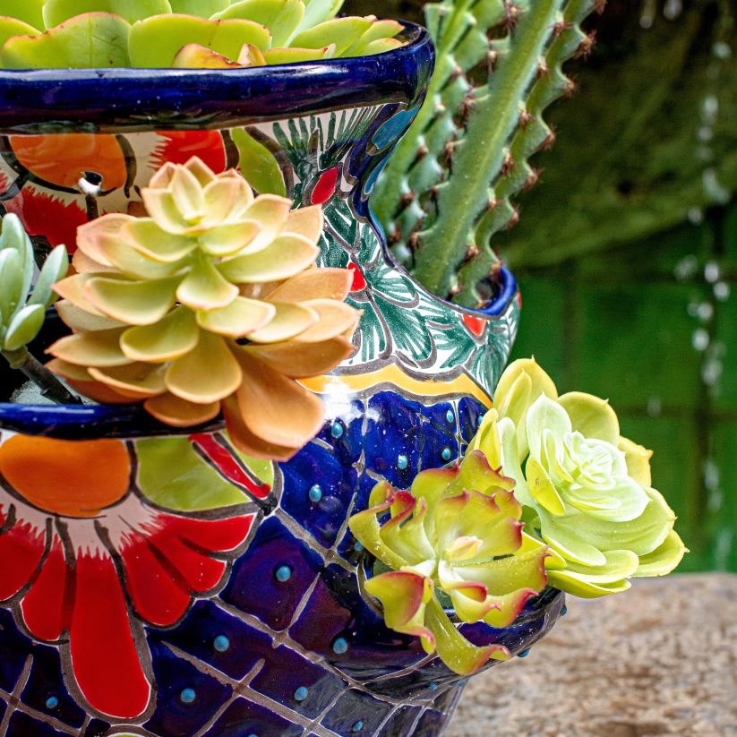 Plow & Hearth cour et jardin grand pot de fraises talavera bleu royal 0BNZ939