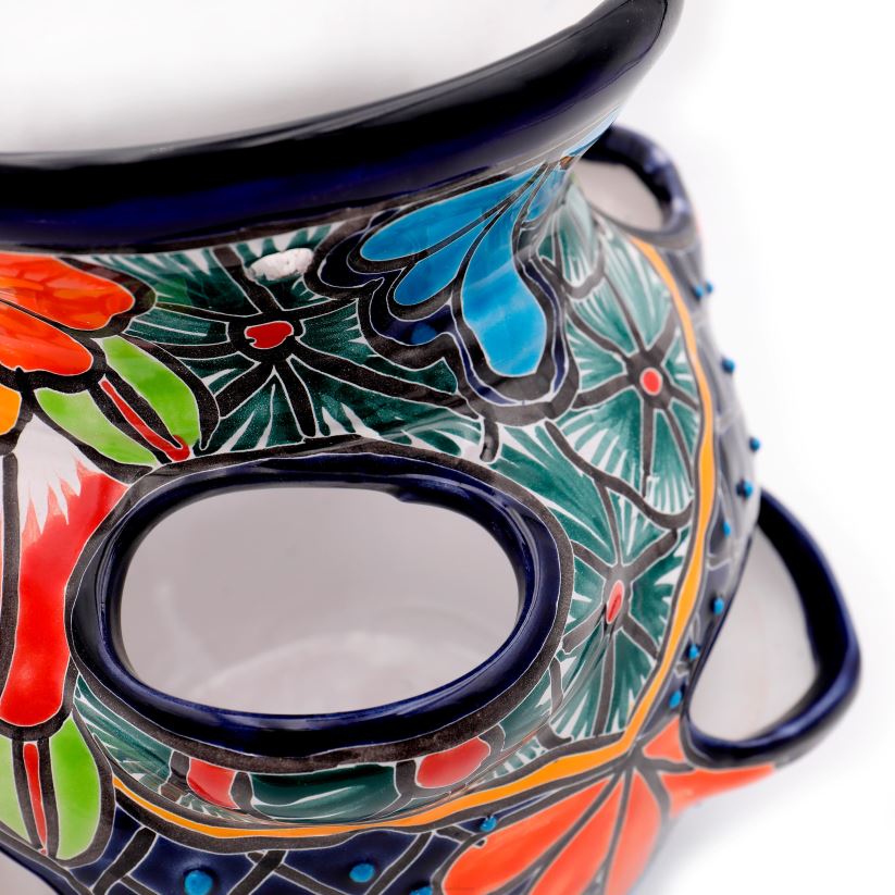 Plow & Hearth cour et jardin grand pot de fraises talavera bleu royal 0BNZ939