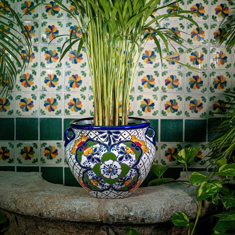 Plow & Hearth cour et jardin grande jardinière blanche talavera chata 0BNZ946