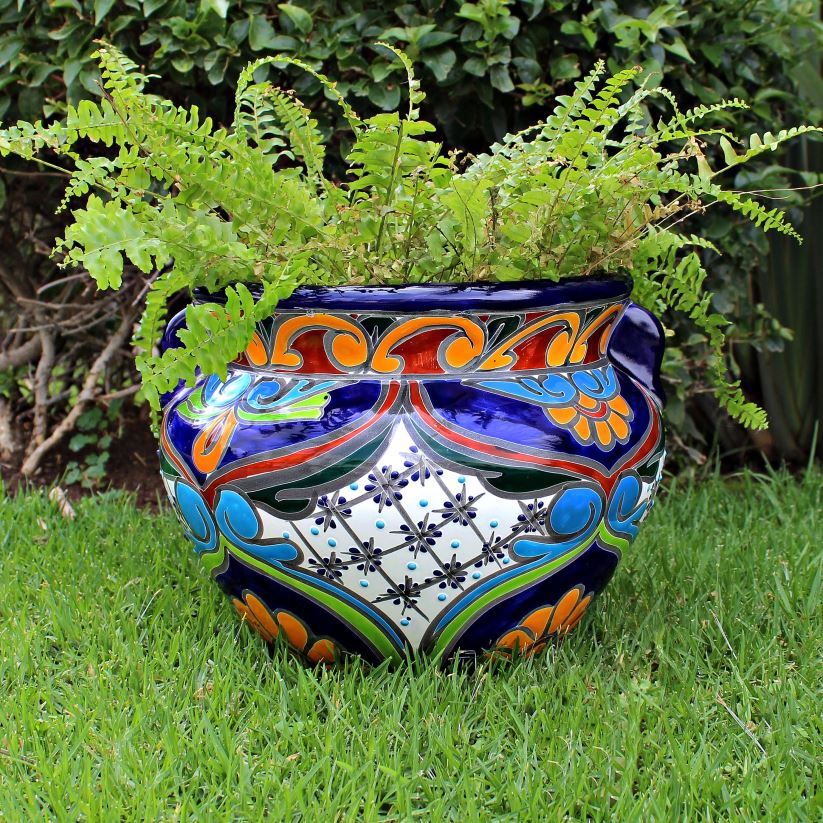 Plow & Hearth cour et jardin grande jardinière talavera chata multicolore 0BNZ949