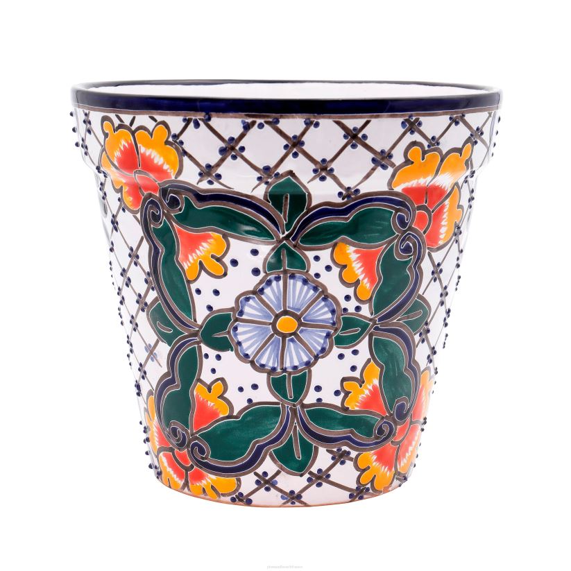 Plow & Hearth cour et jardin jardinière talavera blanche 0BNZ971