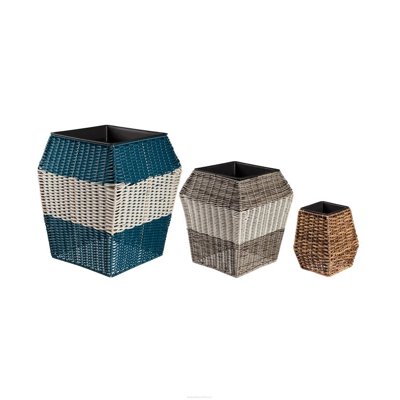 Plow & Hearth cour et jardin jardinières en osier côtières intérieures/extérieures, ensemble de 3 0BNZ969
