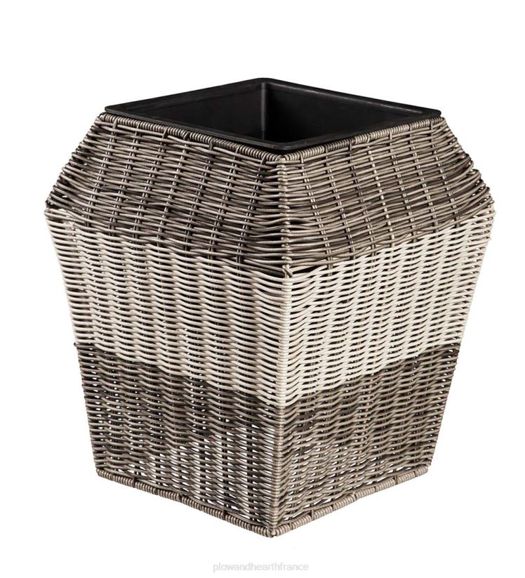 Plow & Hearth cour et jardin jardinières en osier côtières intérieures/extérieures, ensemble de 3 0BNZ969