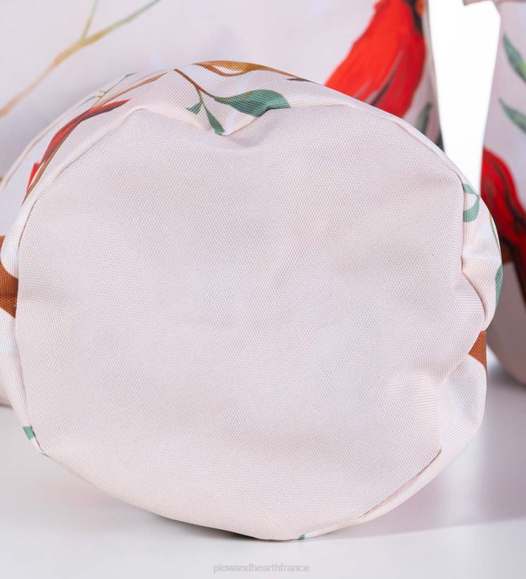 Plow & Hearth cour et jardin jardinières en toile doublée avec motifs d'oiseaux, ensemble de 3 - cardinal rouge 0BNZ947