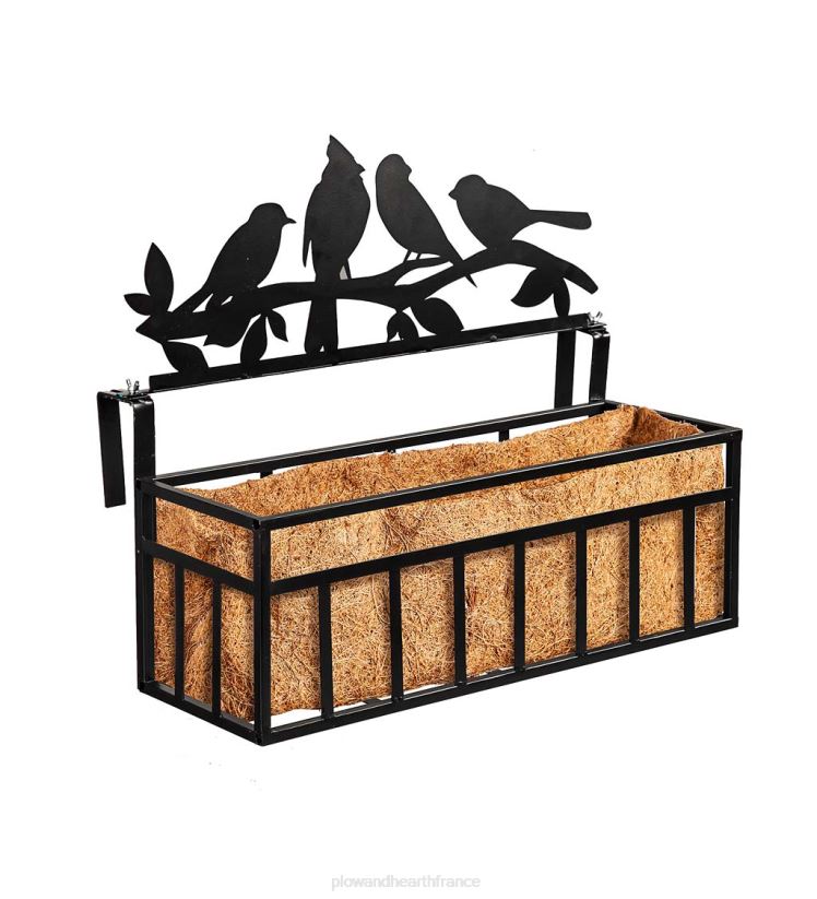 Plow & Hearth cour et jardin oiseaux sur un planteur de balustrade de branche 0BNZ970