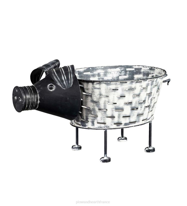 Plow & Hearth cour et jardin planteurs de porcs rustiques, ensemble de 2 0BNZ979