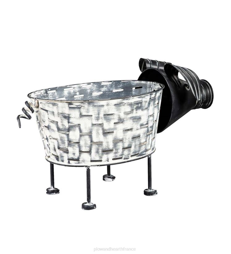 Plow & Hearth cour et jardin planteurs de porcs rustiques, ensemble de 2 0BNZ979