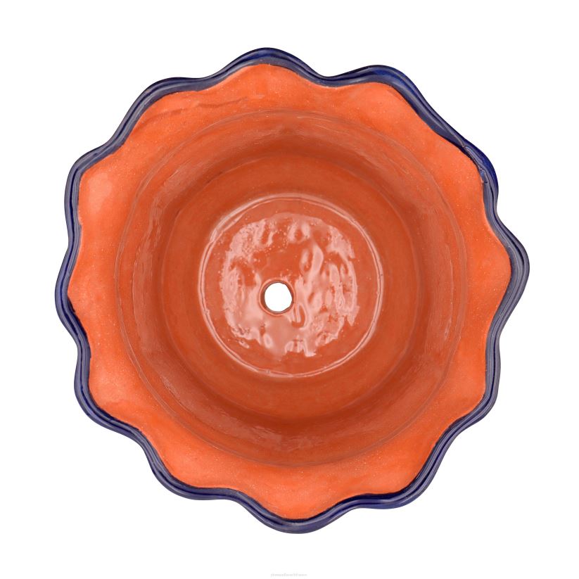 Plow & Hearth cour et jardin pot de fleur talavera à bord ondulé moyen 0BNZ954