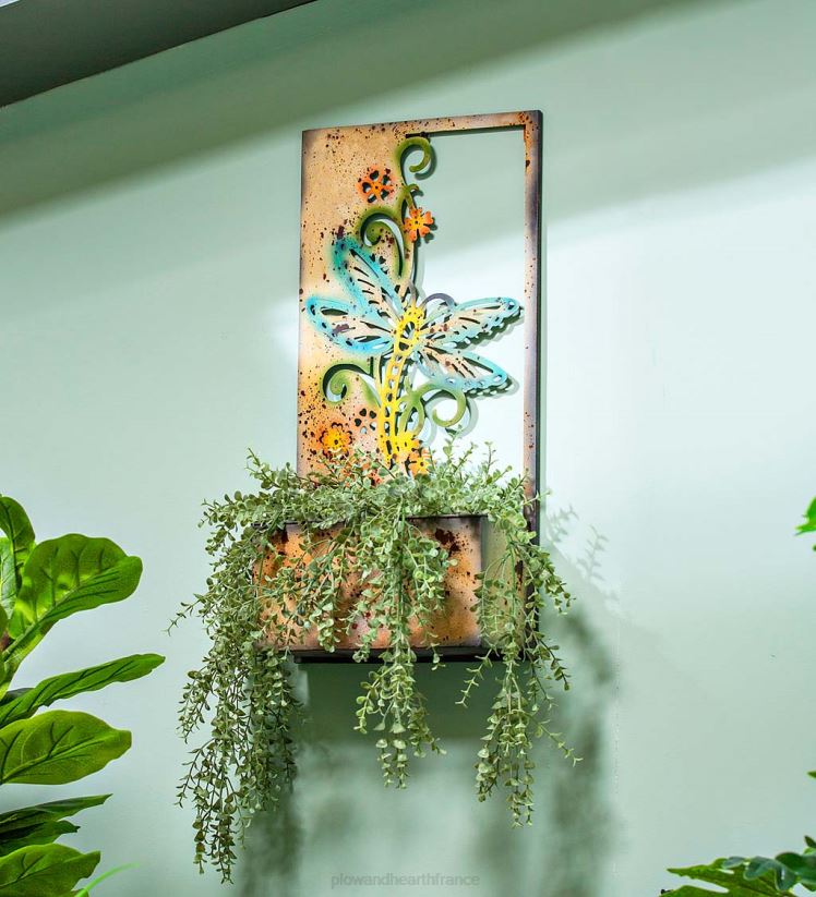 Plow & Hearth cour et jardin support pour plante libellule en métal peint 0BNZ965