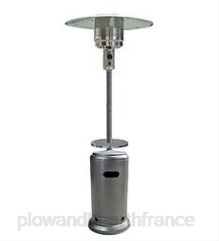 Plow & Hearth cour et jardin Chauffe-terrasse autoportant au propane en acier avec table réglable - bronze 0BNZ1068