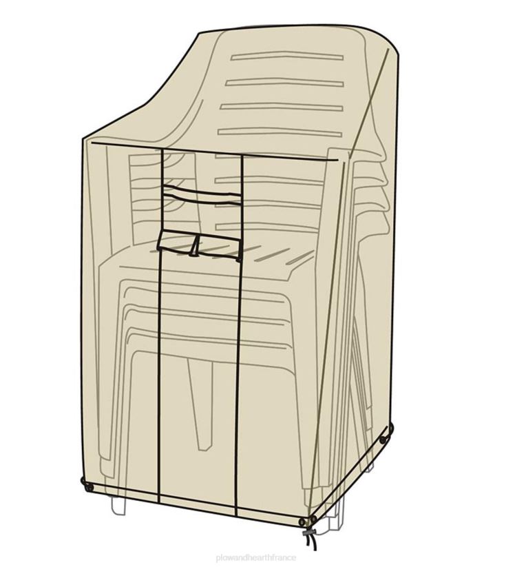 Plow & Hearth cour et jardin Housse de chaises empilables de luxe - beige 0BNZ1047