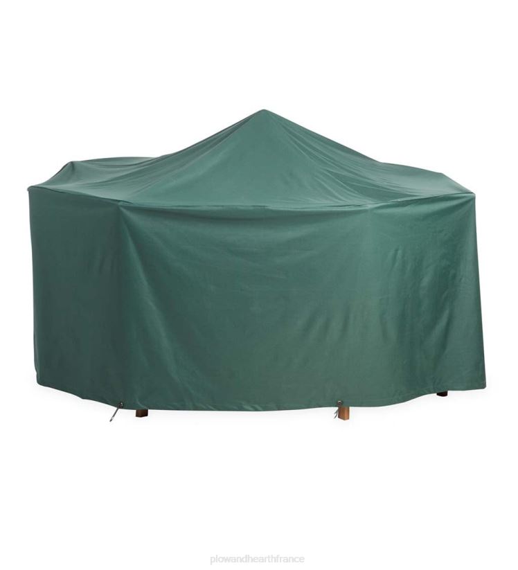 Plow & Hearth cour et jardin Housse de mobilier d'extérieur classique grande table ronde et chaises - vert 0BNZ1013