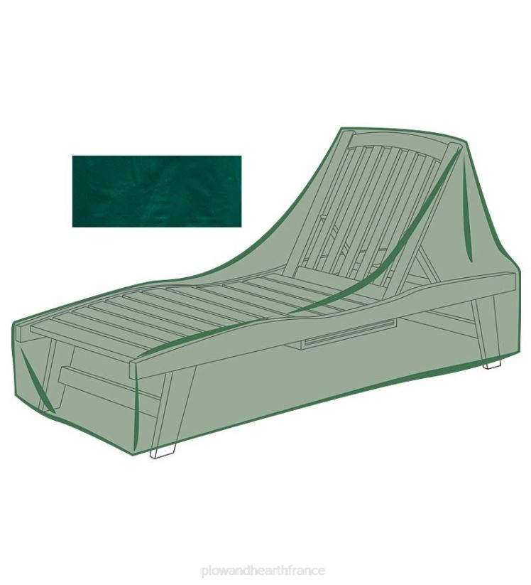 Plow & Hearth cour et jardin Housse toutes saisons pour mobilier d'extérieur classique pour chaise longue - vert 0BNZ1052