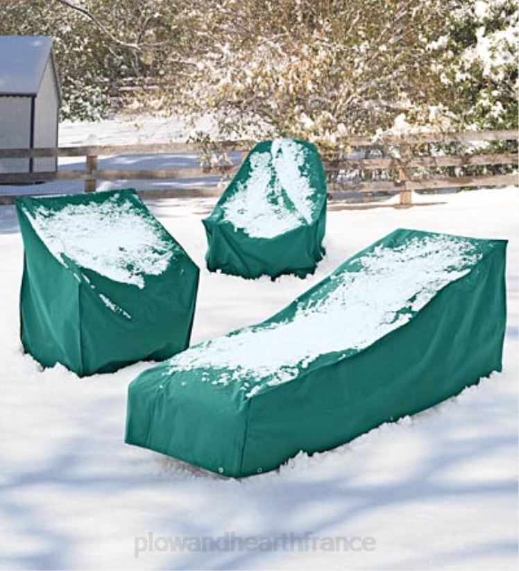 Plow & Hearth cour et jardin Housse toutes saisons pour mobilier d'extérieur classique pour chaises empilables - vert 0BNZ1034