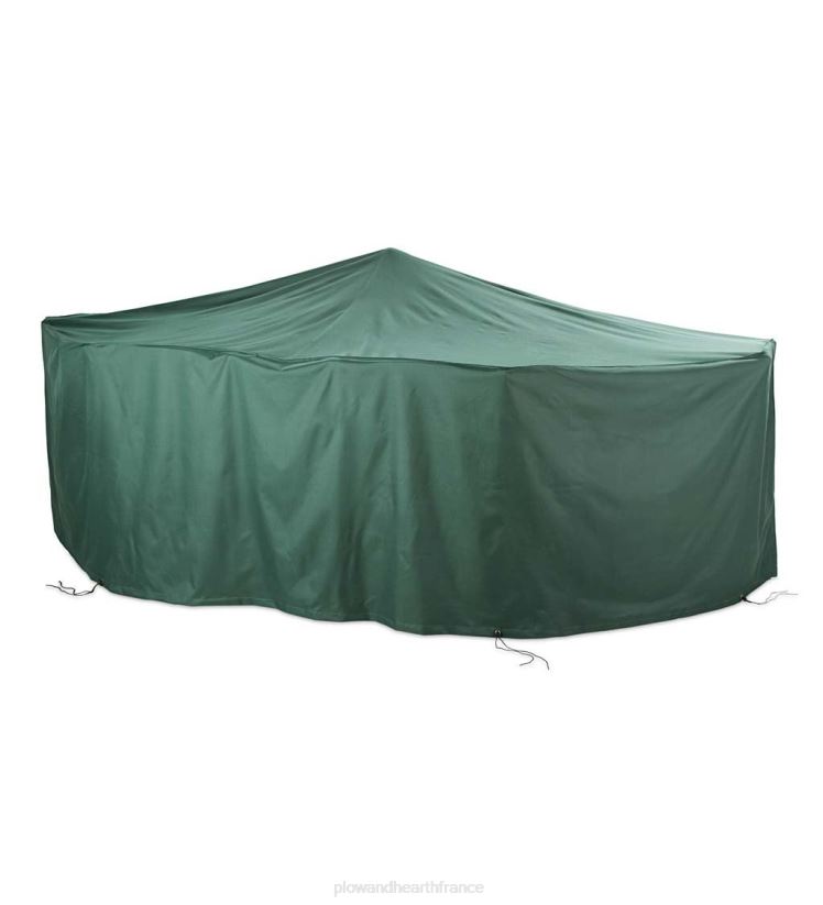 Plow & Hearth cour et jardin Housse toutes saisons pour mobilier d'extérieur classique pour grande table et chaises rectangulaires - vert 0BNZ1024