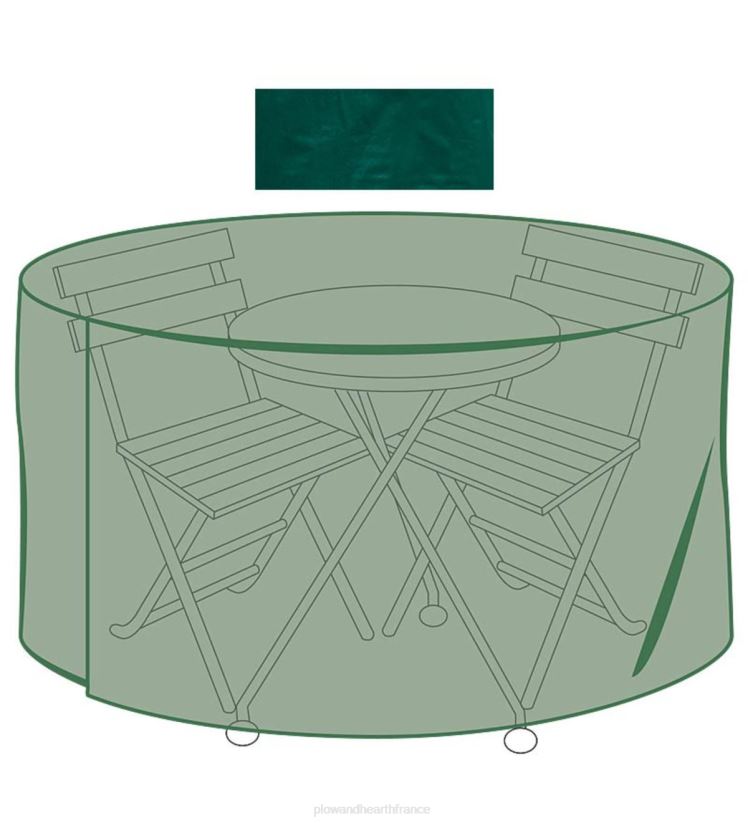 Plow & Hearth cour et jardin Housse toutes saisons pour mobilier d'extérieur classique pour table et chaises de café - vert 0BNZ1053