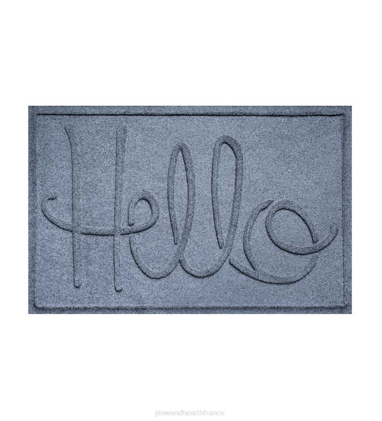 Plow & Hearth cour et jardin Paillasson Hello intérieur/extérieur Waterhog, 2' x 3' - bleu 0BNZ1041