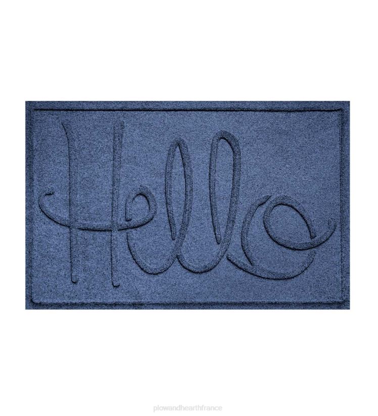 Plow & Hearth cour et jardin Paillasson Hello intérieur/extérieur Waterhog, 2' x 3' - bleu 0BNZ1041