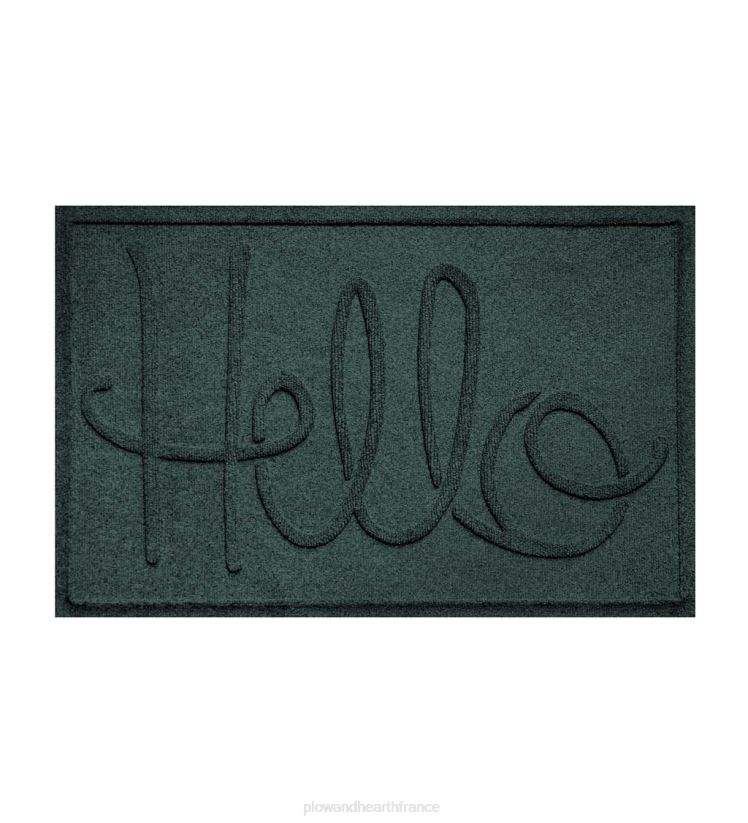 Plow & Hearth cour et jardin Paillasson Hello intérieur/extérieur Waterhog, 2' x 3' - bleu 0BNZ1041