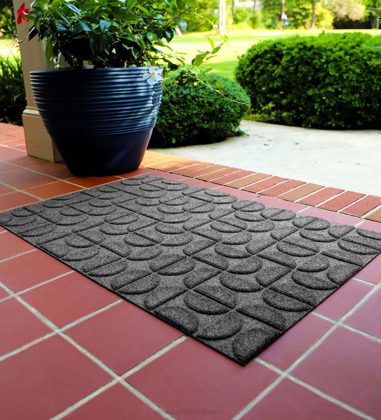 Plow & Hearth cour et jardin Paillasson sans bordure intérieur/extérieur sablier Waterhog, 2' x 3' - anthracite 0BNZ1038