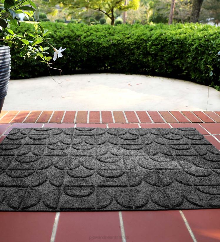 Plow & Hearth cour et jardin Paillasson sans bordure intérieur/extérieur sablier Waterhog, 2' x 3' - anthracite 0BNZ1038