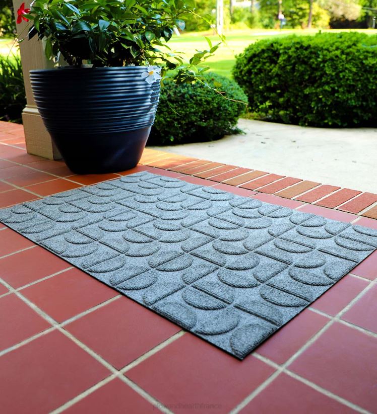 Plow & Hearth cour et jardin Paillasson sans bordure intérieur/extérieur sablier Waterhog, 2' x 3' - anthracite 0BNZ1038