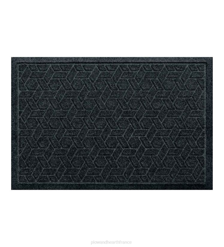 Plow & Hearth cour et jardin Paillasson tissé en canne lavable en machine Waterhog - granite 0BNZ1064