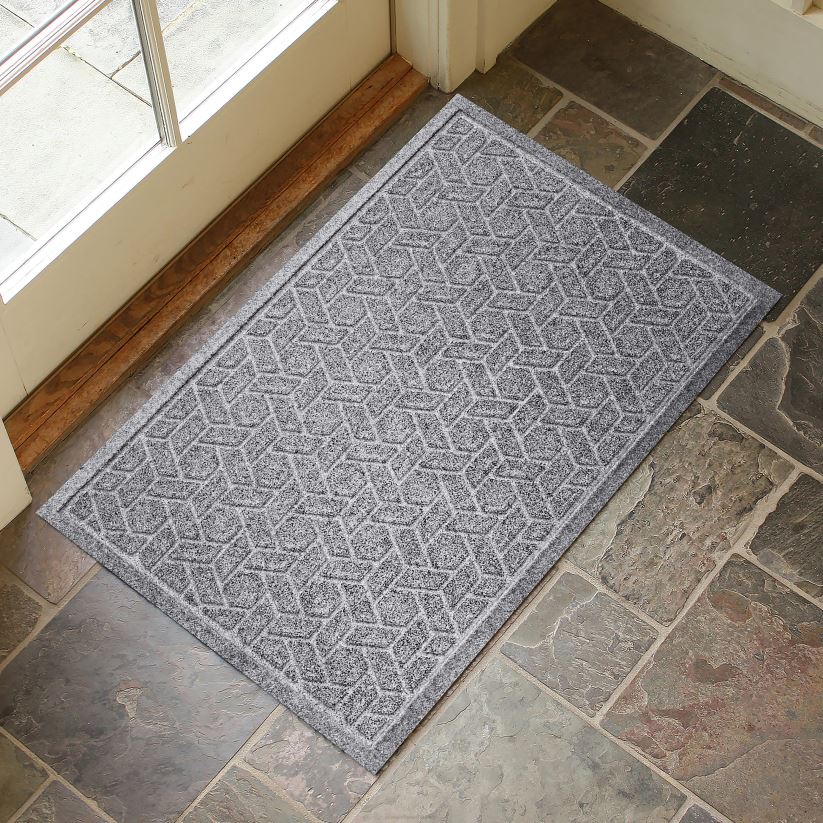 Plow & Hearth cour et jardin Paillasson tissé en canne lavable en machine Waterhog - granite 0BNZ1064