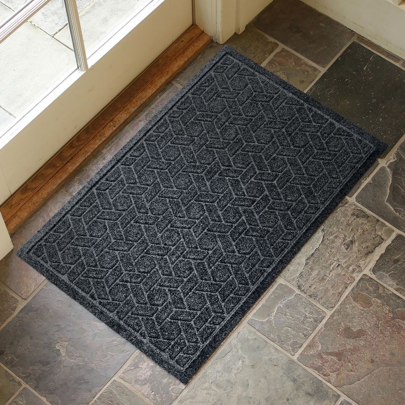 Plow & Hearth cour et jardin Paillasson tissé en canne lavable en machine Waterhog - granite 0BNZ1064