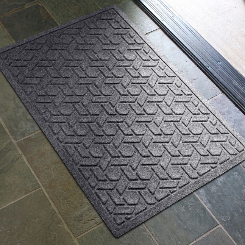 Plow & Hearth cour et jardin Paillasson tissé en canne lavable en machine Waterhog - granite 0BNZ1064