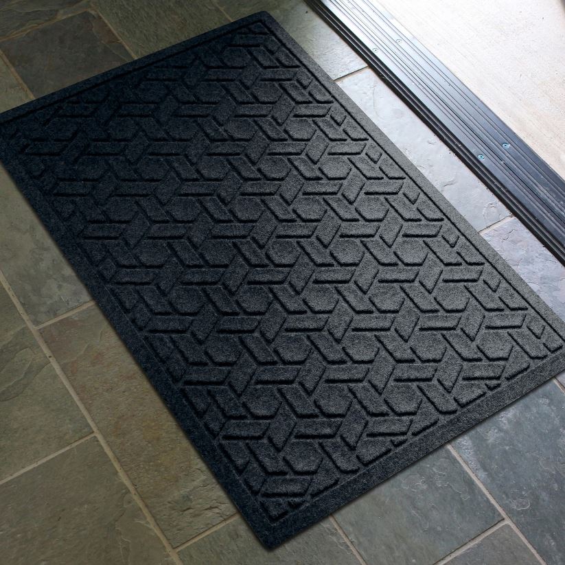 Plow & Hearth cour et jardin Paillasson tissé en canne lavable en machine Waterhog - granite 0BNZ1064