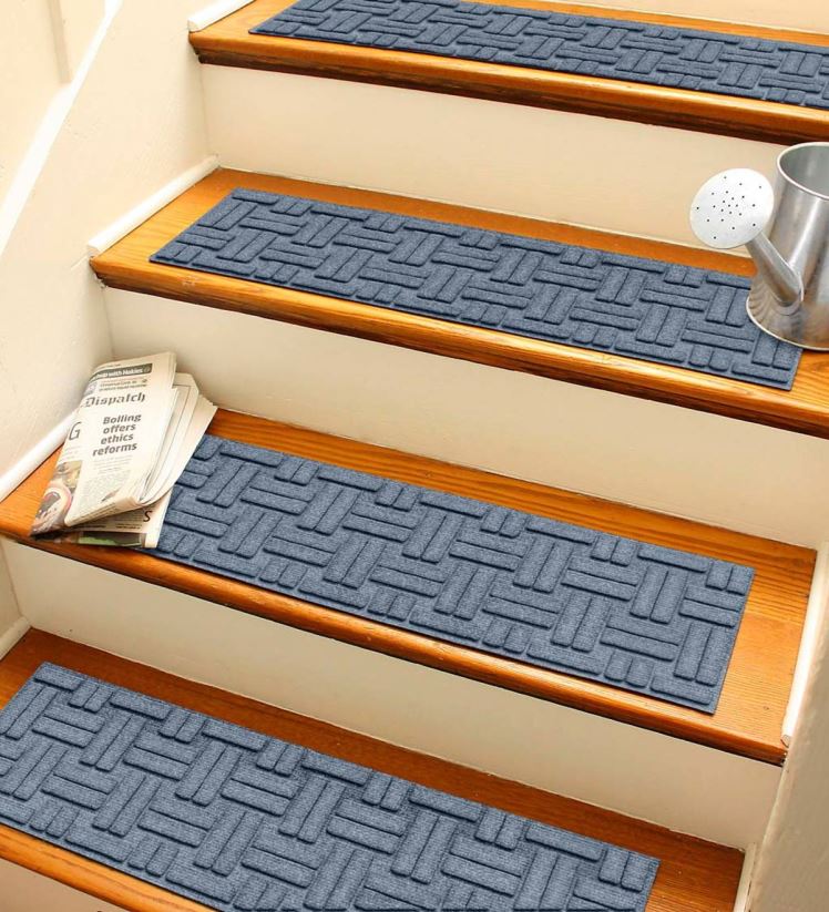 Plow & Hearth cour et jardin Tapis de marche d'escalier en vannerie Waterhog, lot de 4 - marron 0BNZ1031