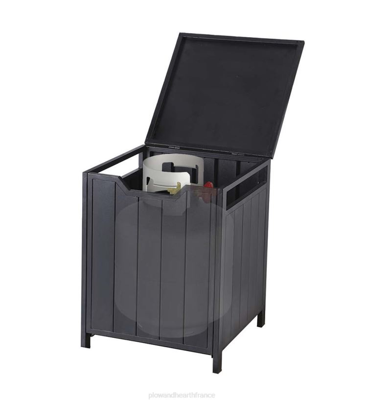 Plow & Hearth cour et jardin couvercle de réservoir de propane à lattes en acier estampé - noir 0BNZ1019